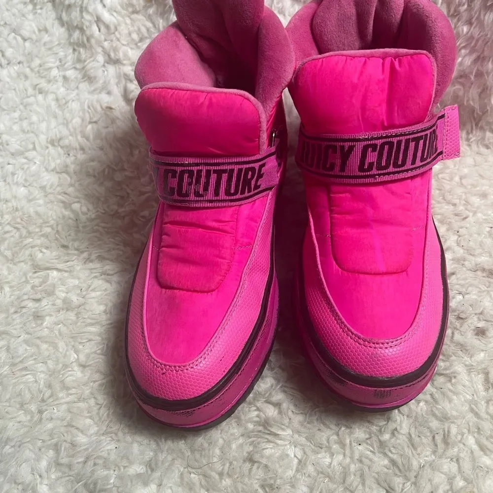 Juicy Couture Veronica Hot Pink & Black Puffer Ankle Boots Womens Size 7.5